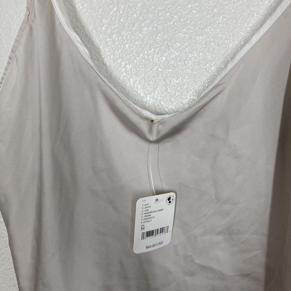 Free People Slip Dress Womens Medium Beige Satin Intimately Chemise Nightgown - Picture 5 of 16
